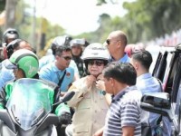 Prabowo Hadir Ditengah Ribuan Pengendara Ojol di Sirkuit Sentul
