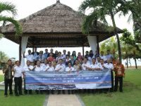 Para peserta Coastal Inundation Forcasting Demonstration Project Indonesia (CIFDP-I) Final Meeting Workshop melakukan foto bersama di Hotel Nusa Dua Beach and Spa, Denpasar, Bali pada tanggal 28 - 30 Januari 2019