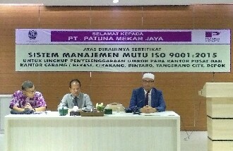 Patuna Raih Sertifikasi ISO 9001:2015