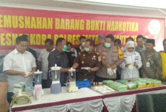 Polres Metro Jakarta Utara Musnahkan Barang Bukti  Sabu