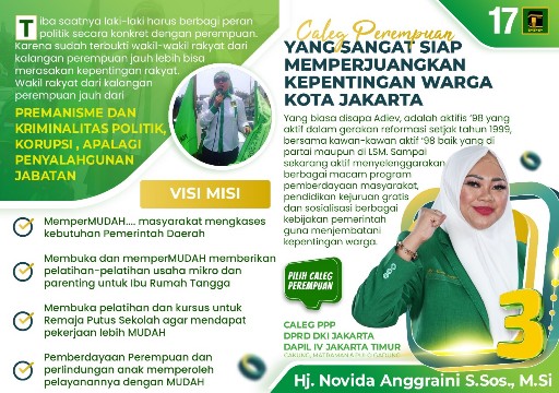 PPP Punya Caleg Perempuan di DPRD DKI Jakarta yang Visioner, Simak Visi Misinya!