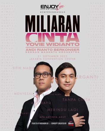 Miliaran Cinta Yovie Widianto – Andi Rianto Berkonser Siap Memukau JCC Pekan ini